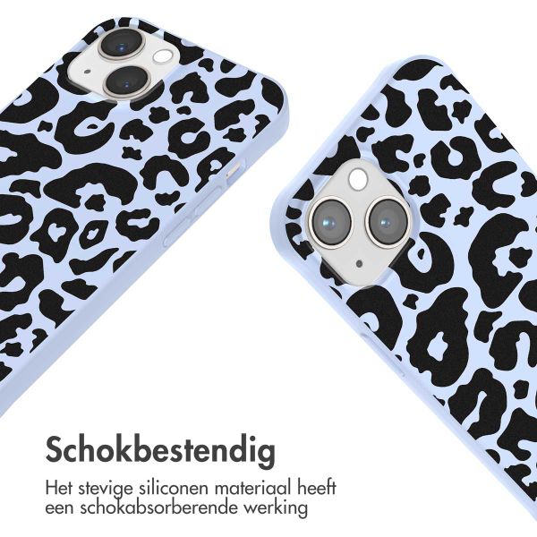 imoshion Siliconen design hoesje met koord Apple iPhone 13 - Animal Lila