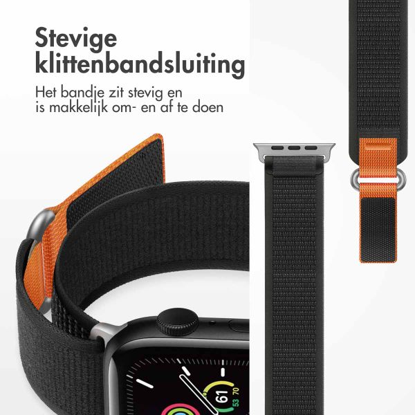 imoshion Nylon Trail bandje Apple Watch Series 1 t/m 9 / SE (38/40/41 mm) | Series 10 / 11 (42 mm) - Pure Black