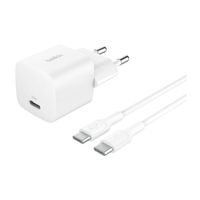 Belkin BoostCharge Compacte USB-C oplader 25W met USB-C naar USB-C kabel - 1 meter - Wit