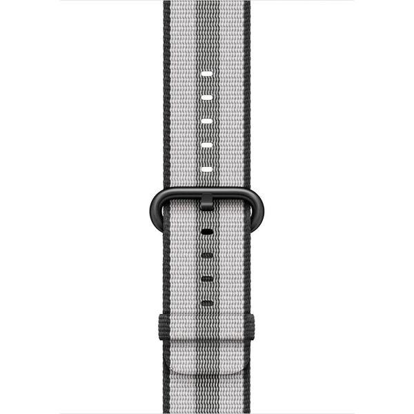 Apple Woven Nylon band Apple Watch Series 1 t/m 10 / SE / Ultra (2) (44/45/46/49 mm) - Black Stripe