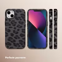 Selencia Sabi Backcover Panterprint met MagSafe Apple iPhone 13 - Midnight Black