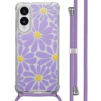 imoshion Design hoesje met koord Samsung Galaxy S25 Edge - Tropical Violet Flowers Connect