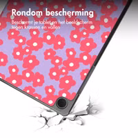 imoshion Design Trifold Bookcase Samsung Galaxy Tab A11 Plus / A9 Plus - Dusty Rose Blossom