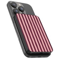 Selencia Vivid Powerbank 5.000 mAh - Draadloze Powerbank - MagSafe en Qi - Black / Bonbon Stripe Raspberry