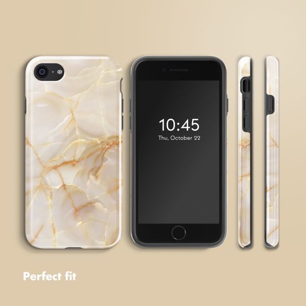 Selencia Vivid Back Cover Apple iPhone SE (2022 / 2020) / 8 / 7 / 6(s) - Golden Beige Marble