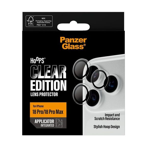 PanzerGlass Hoops Optic Rings Camera Protector Apple iPhone 18 Pro (Max) - Clear