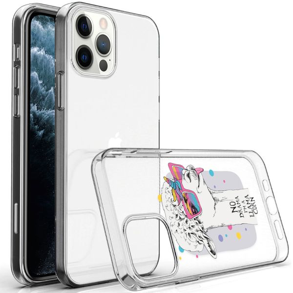 imoshion Design hoesje iPhone 12 (Pro) - Llama - Wit