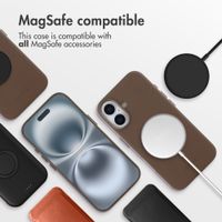 Accezz Leather Back Cover with MagSafe Apple iPhone 16 - Coffee Brown