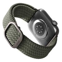 Uniq Aspen Braided bandje Apple Watch Series 1 t/m 9 / SE (38/40/41 mm) | Series 10 (42 mm) - Cypress Green