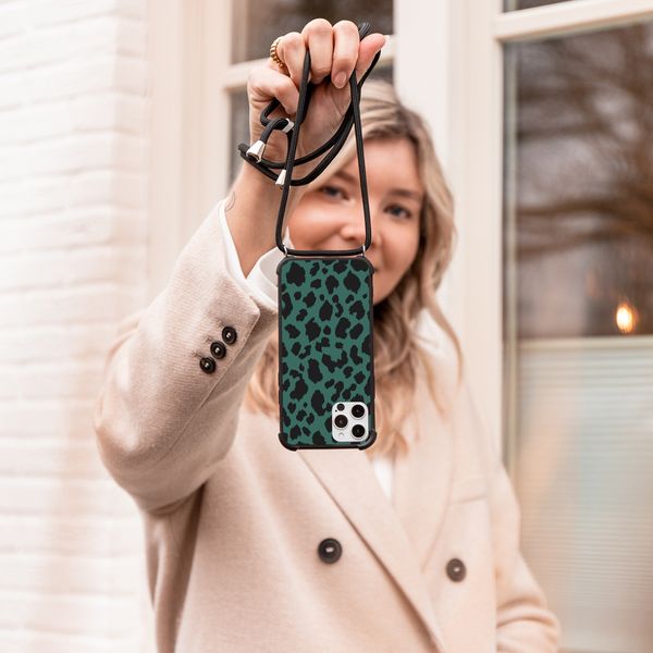 imoshion Design hoesje met koord Samsung Galaxy S10 Plus - Luipaard - Groen / Zwart