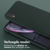 Selencia Siliconen hoesje met afneembaar koord iPhone Xr - Donkergroen