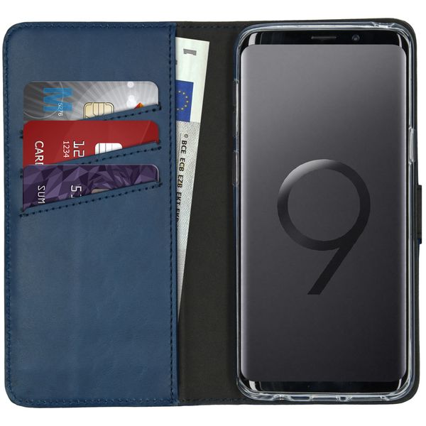 Selencia Echt Lederen Bookcase Samsung Galaxy S9 - Blauw