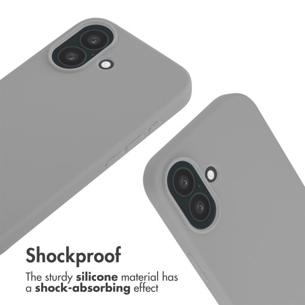 imoshion Silicone Case with Strap Apple iPhone 16 - Light Grey