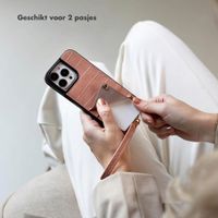 Selencia Nova Croco Telefoonhoes met Koord en Pashouder Samsung Galaxy S24 - Old Pink