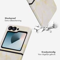 Selencia Vivid Backcover Samsung Galaxy Z Flip 6 / Flip 7 FE - Golden Beige Marble