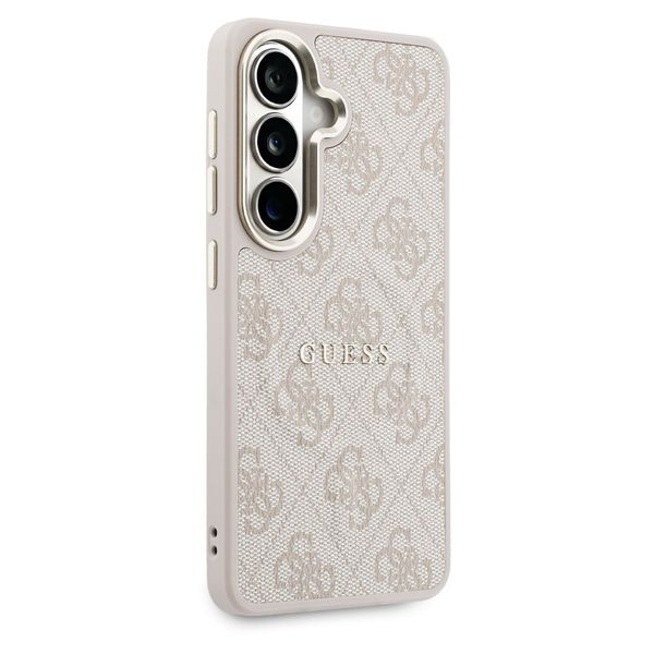 Guess 4G Leather Backcover met MagSafe Samsung Galaxy S26 - Gold Edge - Pink