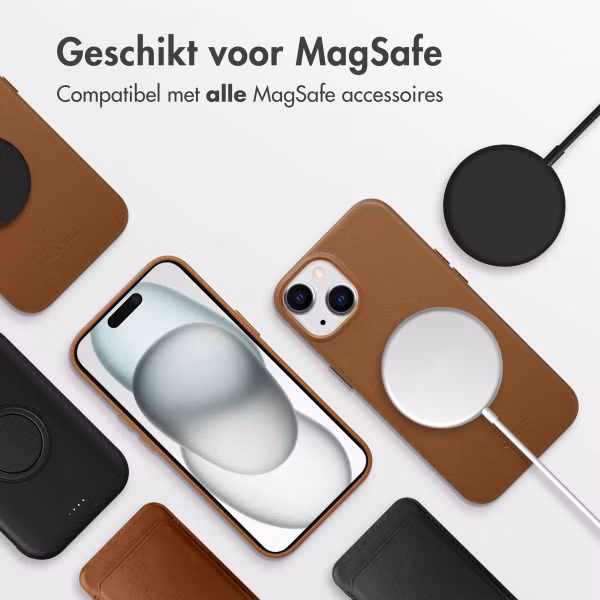 Accezz MagSafe Leather Backcover Apple iPhone 15 - Sienna Brown