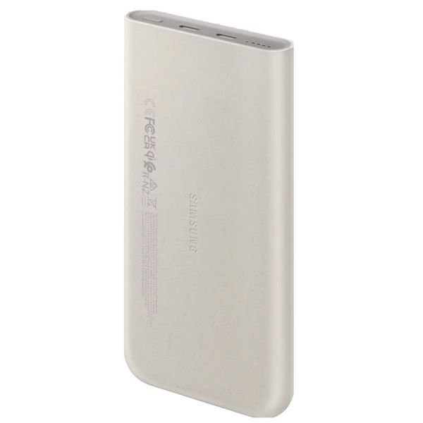 Samsung Originele Draadloze Powerbank Bundel | Samsung Galaxy Batterij Pack 10.000 mAh - 2x USB-C - Beige + Samsung 25 Watt USB-C Adapter