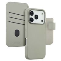 Accezz Leather Bookcase 2-in-1 met MagSafe Apple iPhone 17 Pro - Light Grey