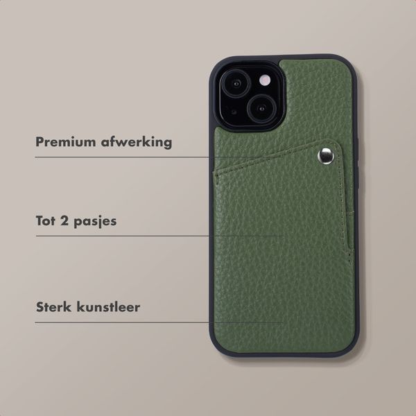 Selencia Riva Backcover met Pashouder Apple iPhone 14 / 13 - Sage Green