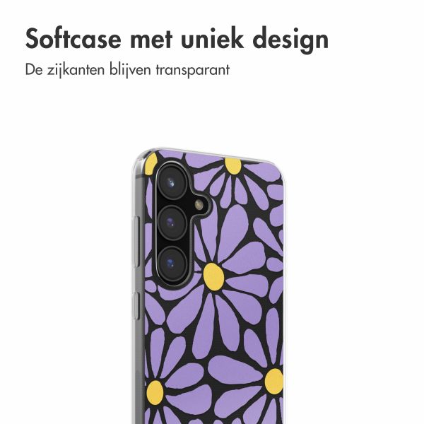 imoshion Design hoesje Samsung Galaxy S24 FE - Tropical Violet Flowers Connect