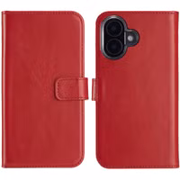 Selencia Echt Leren Bookcase Apple iPhone 16 Plus - Rood