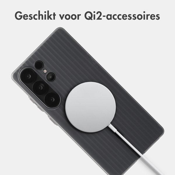 Accezz Lite Backcover met MagSafe | Fluted | Samsung Galaxy S25 Ultra - Grijs
