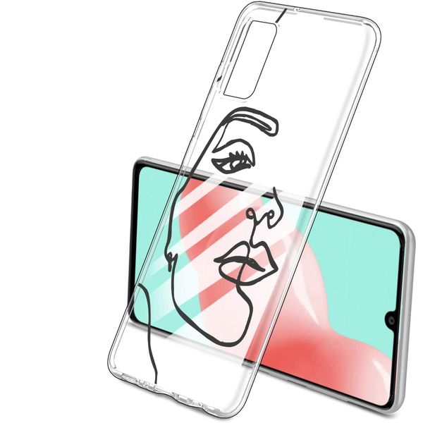 imoshion Design hoesje Samsung Galaxy A41 - Abstract Gezicht - Zwart