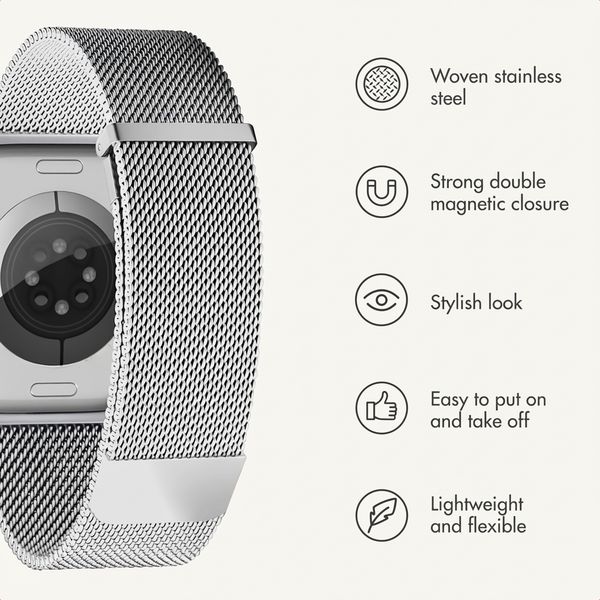 imoshion Milanese Magnetic Band Apple Watch | 44/45/46/49 mm - Silver