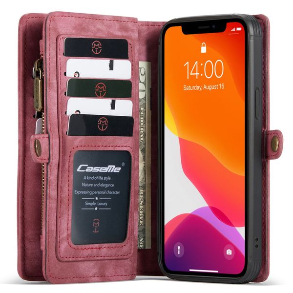 CaseMe Luxe Lederen 2 in 1 Portemonnee Bookcase iPhone 12 Pro Max