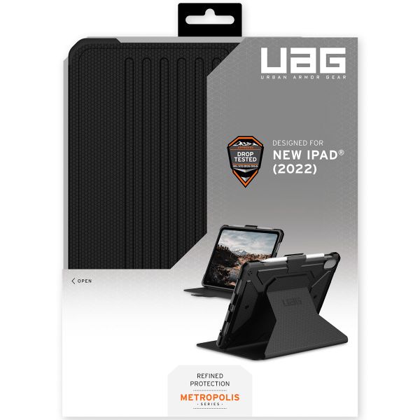 UAG Metropolis Book Case Apple iPad 11 (2025) 11 inch A16 / iPad 10 (2022) 10.9 inch - Black