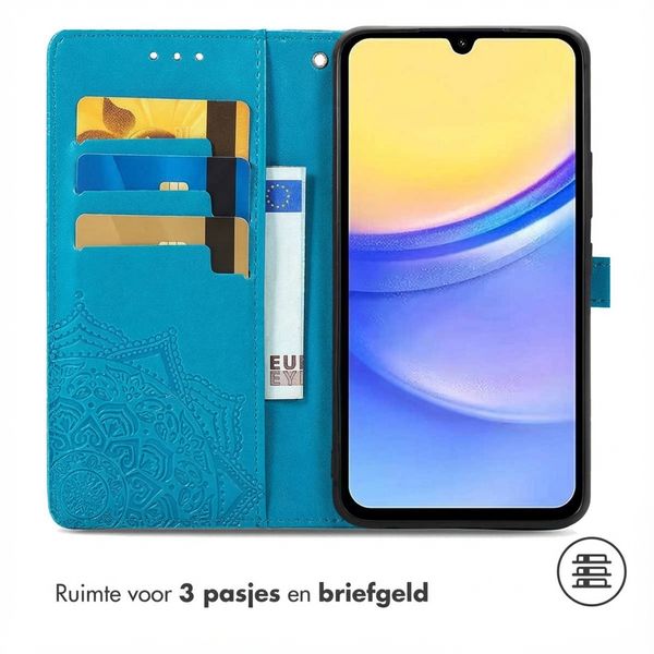 imoshion Mandala Bookcase Samsung Galaxy A15 (5G/4G) - Turquoise