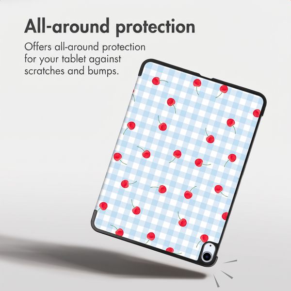 imoshion Design Trifold Case Apple iPad Air 11 inch (2026) M4 / (2025) M3 / (2024) M2 / Air 5 (2022) / Air 4 (2020) - Cherry Check