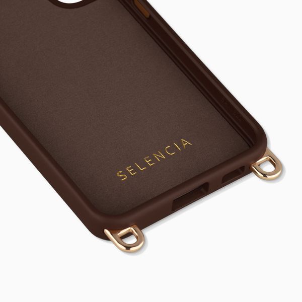 Selencia Rivièra MagSafe Backcover met afneembare haakjes Samsung Galaxy S22 - Choco Brown