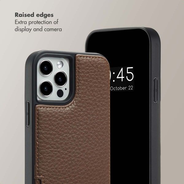 Selencia Nova Phone Case with Cord and Card Holder Apple iPhone 12 (Pro) - Mocha Brown