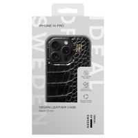 iDeal of Sweden Vegan Leather Backcover iPhone 14 Pro - Black Croco