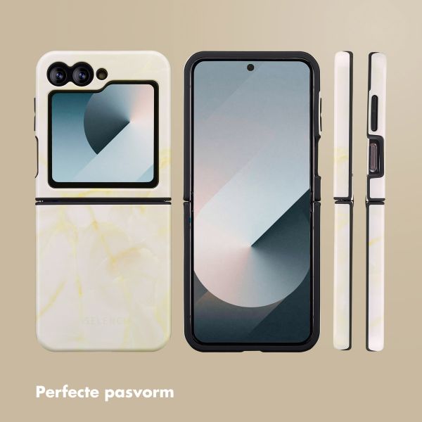 Selencia Vivid Backcover Samsung Galaxy Z Flip 6 / Flip 7 FE - Golden Beige Marble