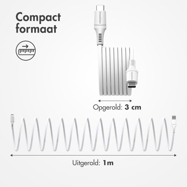 imoshion Magnetische braided kabel - USB-C naar USB-C - 1 meter - Wit