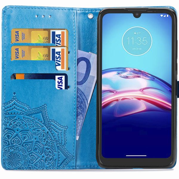 Mandala Bookcase Motorola Moto E6s - Turquoise