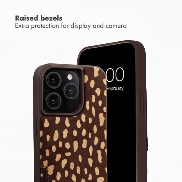 Selencia Nova Real Leather Back Cover with Card Holder Apple iPhone 15 Pro - Fawn Chic