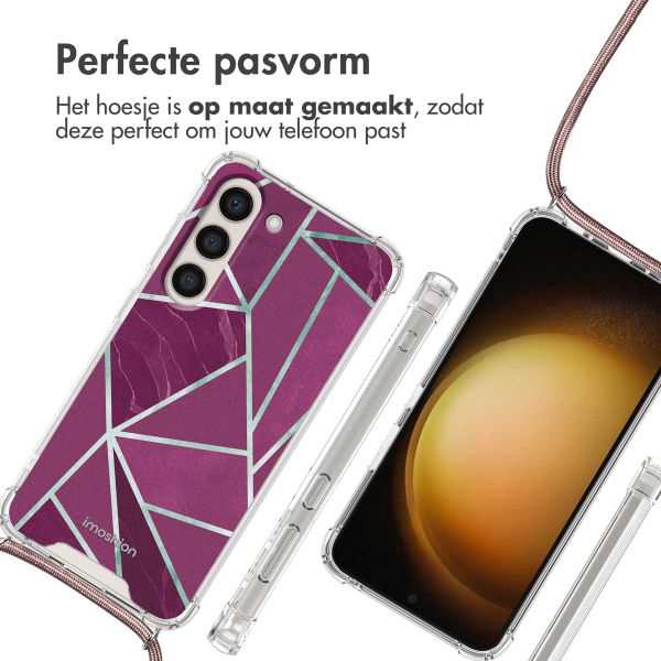 imoshion Design hoesje met koord Samsung Galaxy S23 - Bordeaux Graphic