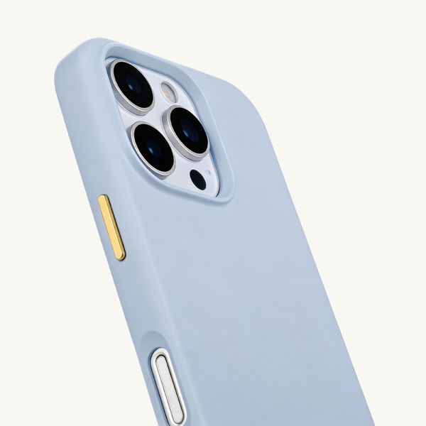 Selencia Rivièra MagSafe Backcover met afneembare haakjes Apple iPhone 16 Pro - Powder Blue