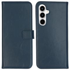 Selencia Echt Leren Bookcase Samsung Galaxy A55 - Donkerblauw