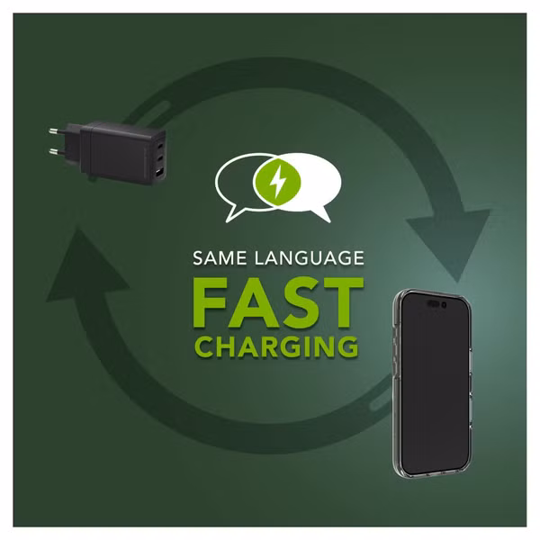 dbramante1928 Re-charge Oplader 2x USB-C 65W en USB-A 18W - Zwart