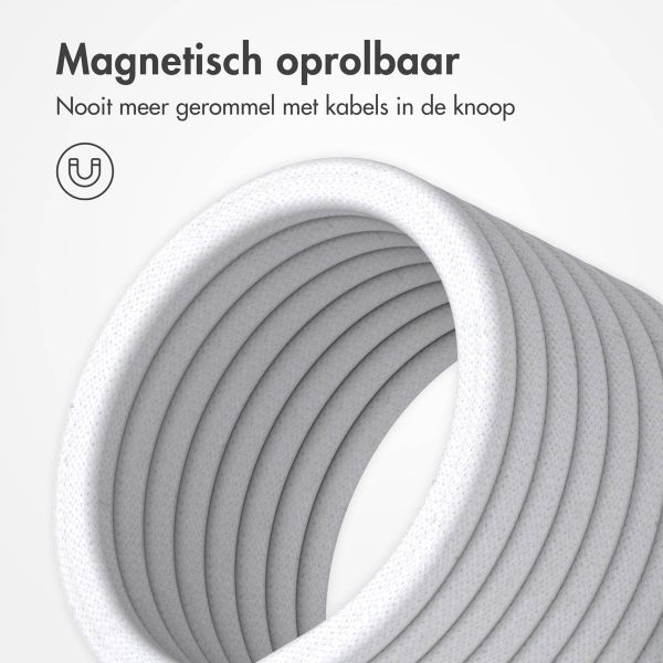 imoshion Magnetische braided kabel - USB-A naar Lightning - 1 meter - Wit