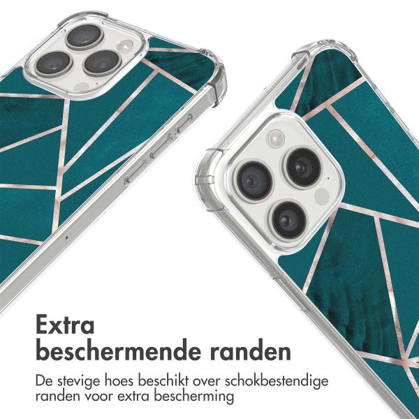 imoshion Design hoesje met koord Apple iPhone 15 Pro - Petrol Green Graphic