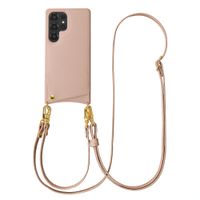 Selencia Nova Telefoonhoes met Koord en Pashouder Samsung Galaxy S25 Ultra - Dusty Rose