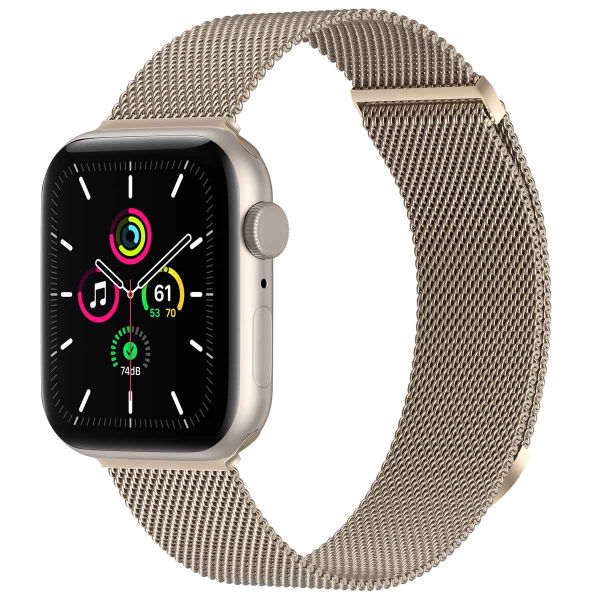 Milanees magnetisch bandje voor de Apple Watch Series 1 10 SE Ultra 2 42 44 45 46 49 mm Maat M Sterrenlicht