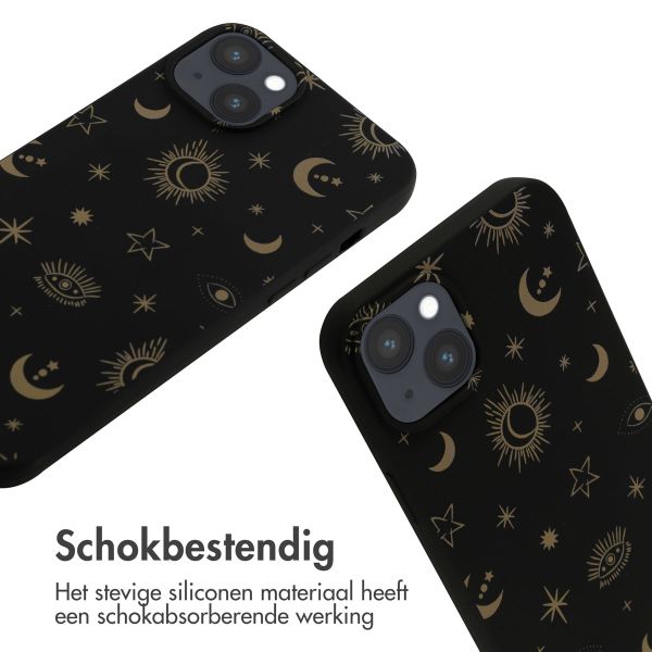 imoshion Siliconen design hoesje met koord iPhone 14 Plus - Sky Black