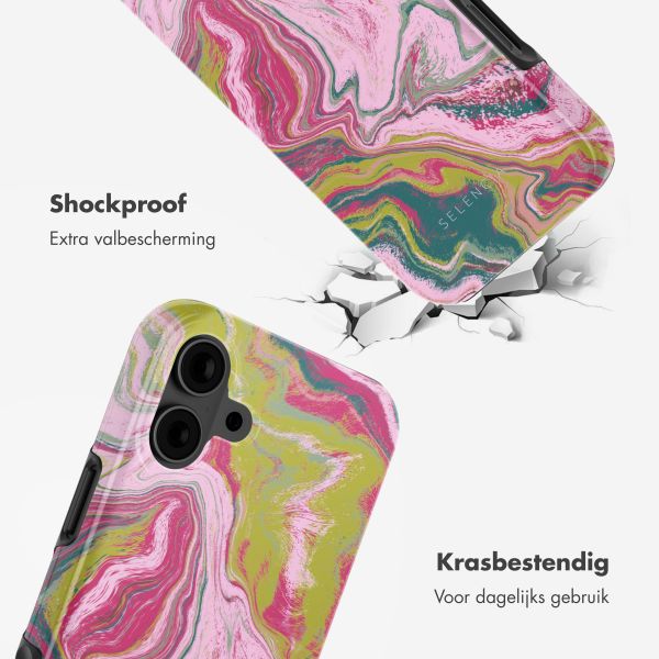 Selencia Vivid Backcover met MagSafe Apple iPhone 16 - Marble Pink